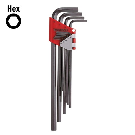 Teng Tools 1479MMRL - 9 Piece Extra Long Metric Hex Key Set 1479MMRL